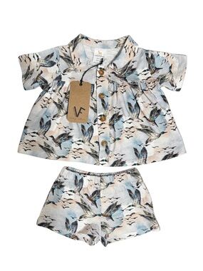 Velvet Fawn Baby Girl’s 2 Pc Mallard Duck Cotton Shorts Set Size 12-18 Months